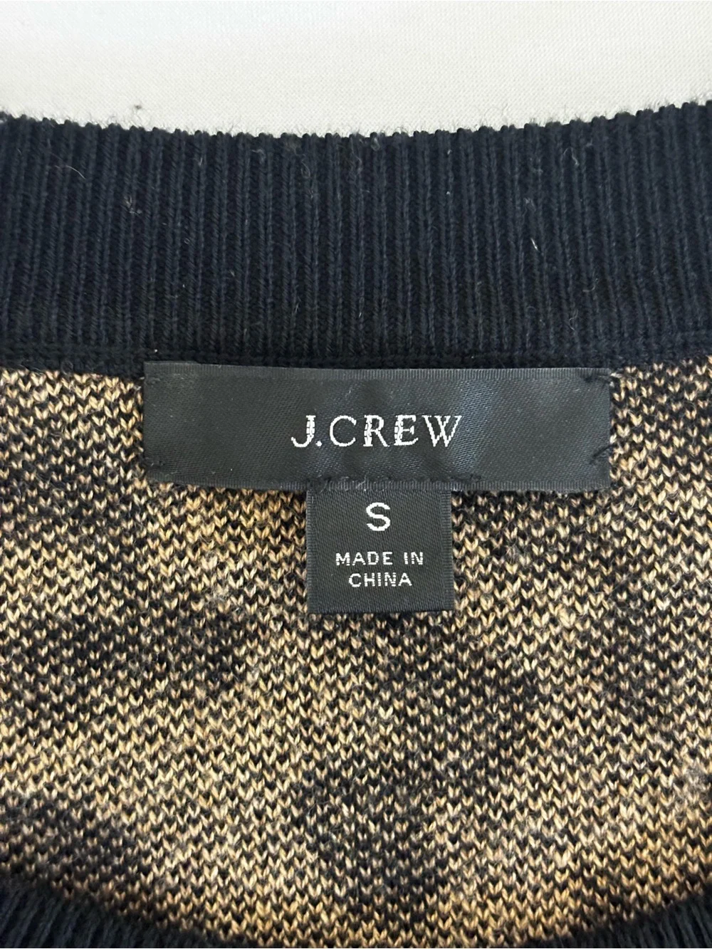 J.Crew Leopard Wool Blend Sweater Dress Brown Black Size S